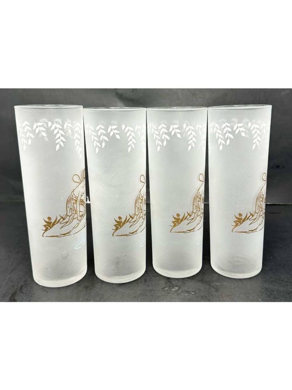 4 LIBBEY WHITE ROCK BEVERAGE NYMPH Fairy Frosted Highball Cocktail Glasses 12 oz - Picture 4 of 9